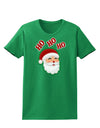 Ho Ho Ho Santa Claus Face Faux Applique Womens Dark T-Shirt-TooLoud-Kelly-Green-X-Small-Davson Sales