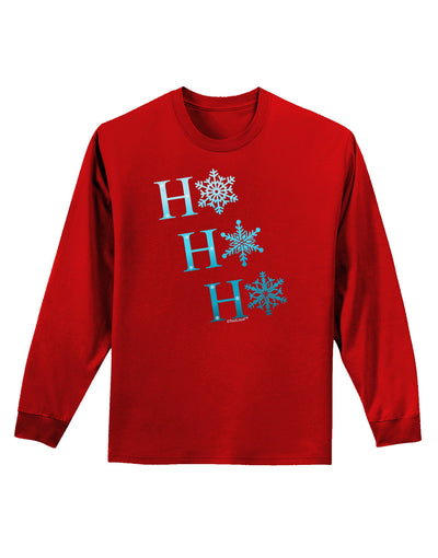 Ho Ho Ho Snowflakes Adult Long Sleeve Dark T-Shirt-TooLoud-Red-Small-Davson Sales