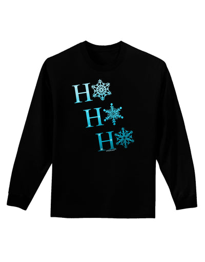 Ho Ho Ho Snowflakes Adult Long Sleeve Dark T-Shirt-TooLoud-Black-Small-Davson Sales