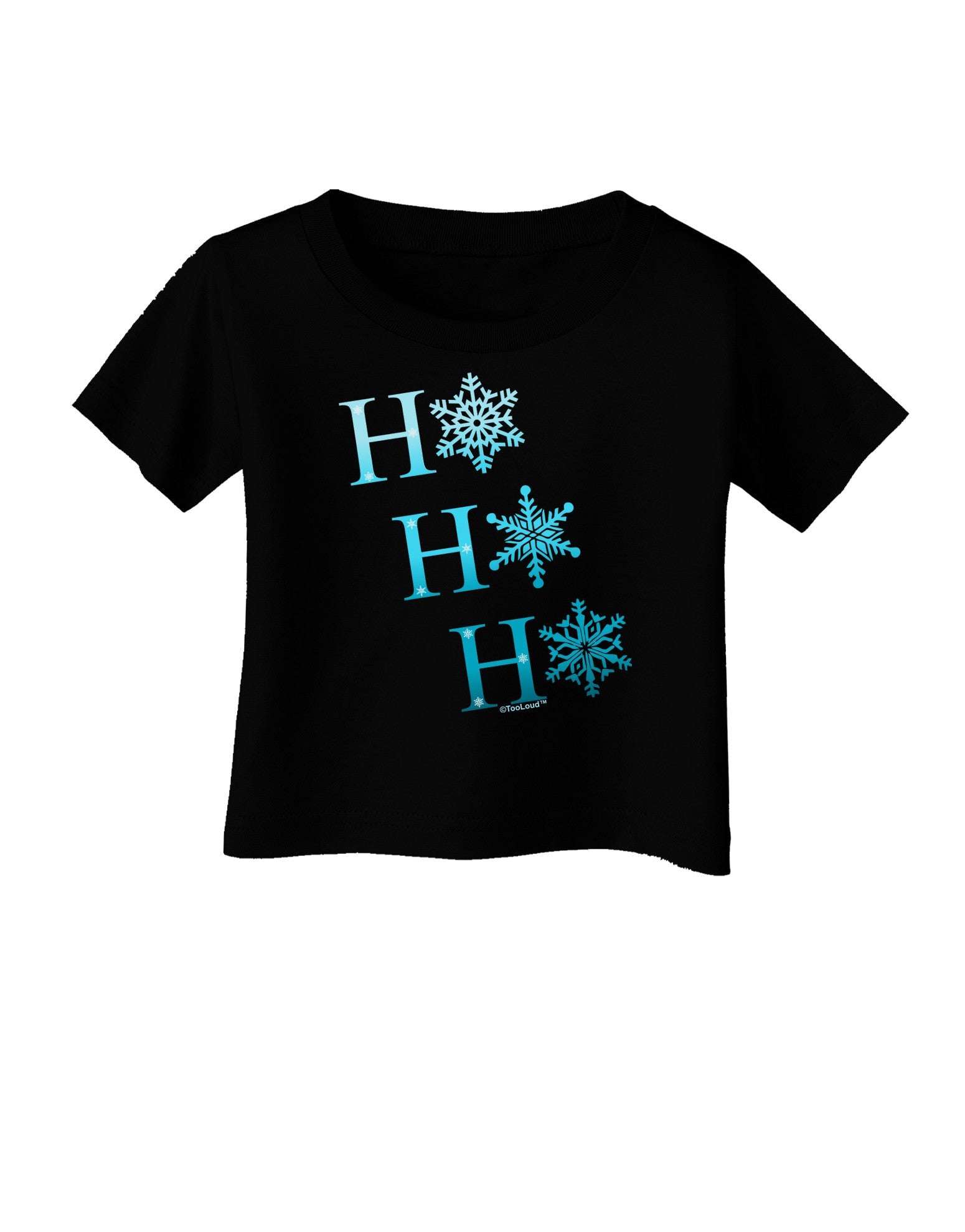 Ho Ho Ho Snowflakes Infant T-Shirt Dark-Infant T-Shirt-TooLoud-Black-06-Months-Davson Sales