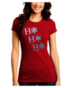 Ho Ho Ho Snowflakes Juniors Crew Dark T-Shirt-T-Shirts Juniors Tops-TooLoud-Red-Juniors Fitted Small-Davson Sales