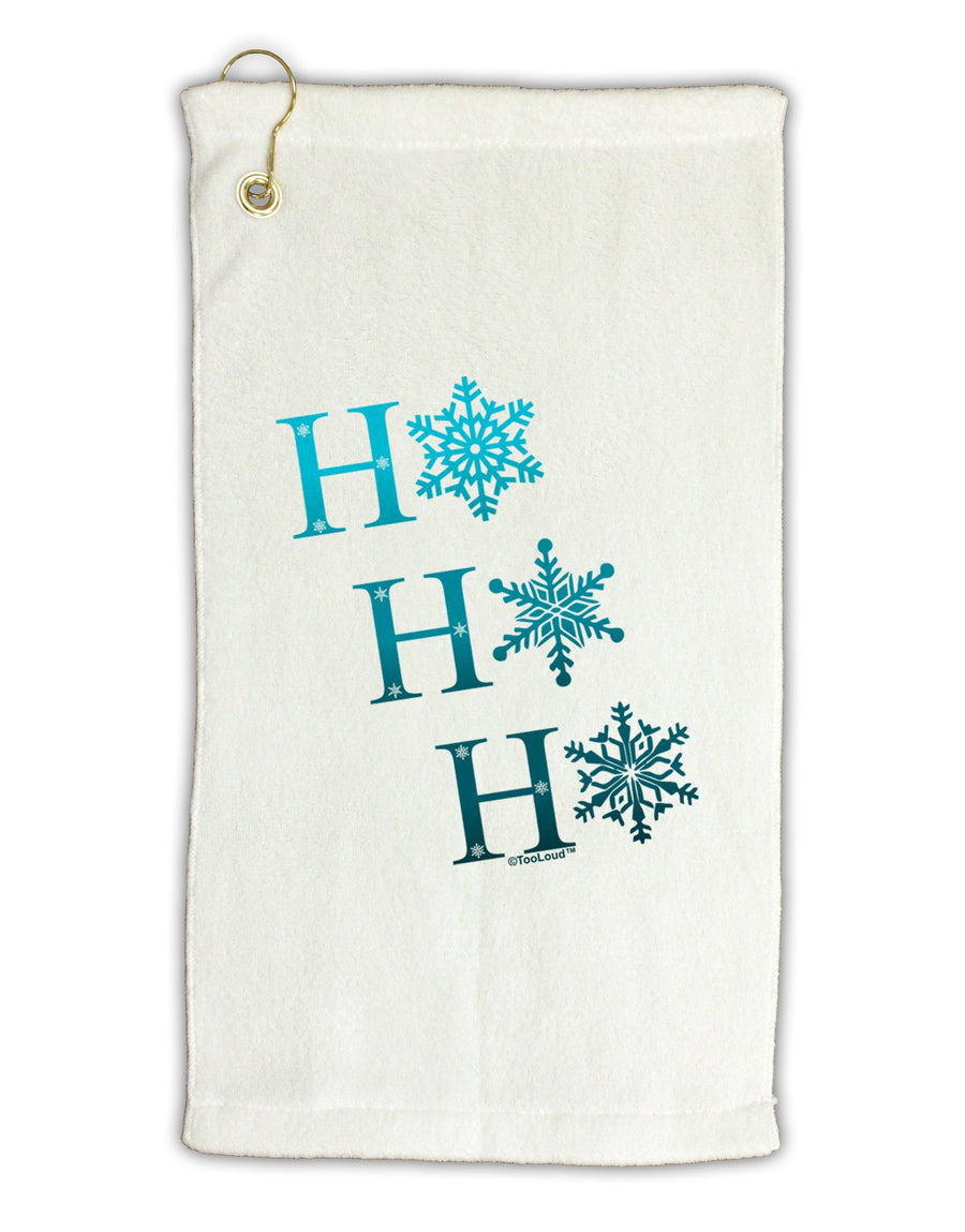 Ho Ho Ho Snowflakes Micro Terry Gromet Golf Towel 16 x 25 inch-Golf Towel-TooLoud-White-Davson Sales