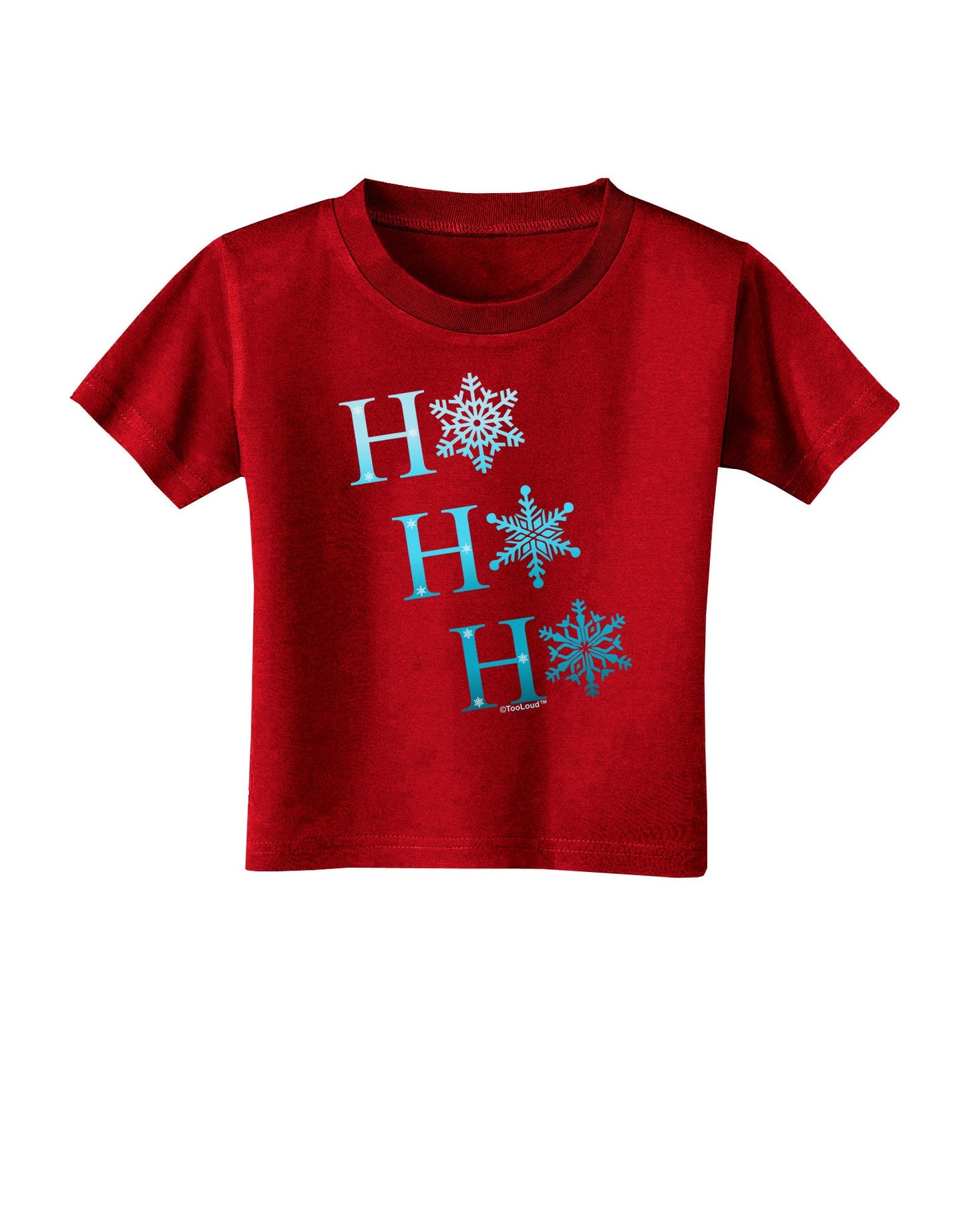 Ho Ho Ho Snowflakes Toddler T-Shirt Dark-Toddler T-Shirt-TooLoud-Red-2T-Davson Sales