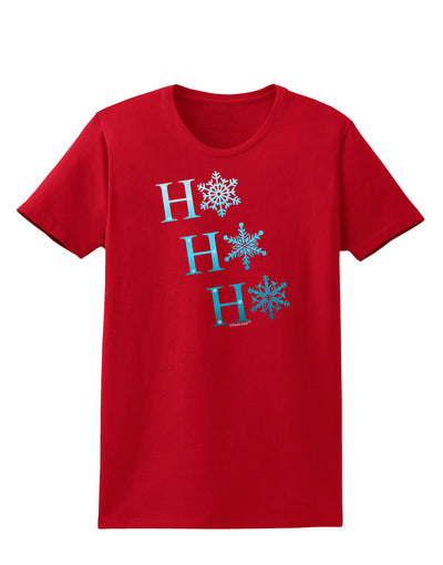 Ho Ho Ho Snowflakes Womens Dark T-Shirt-TooLoud-Red-X-Small-Davson Sales