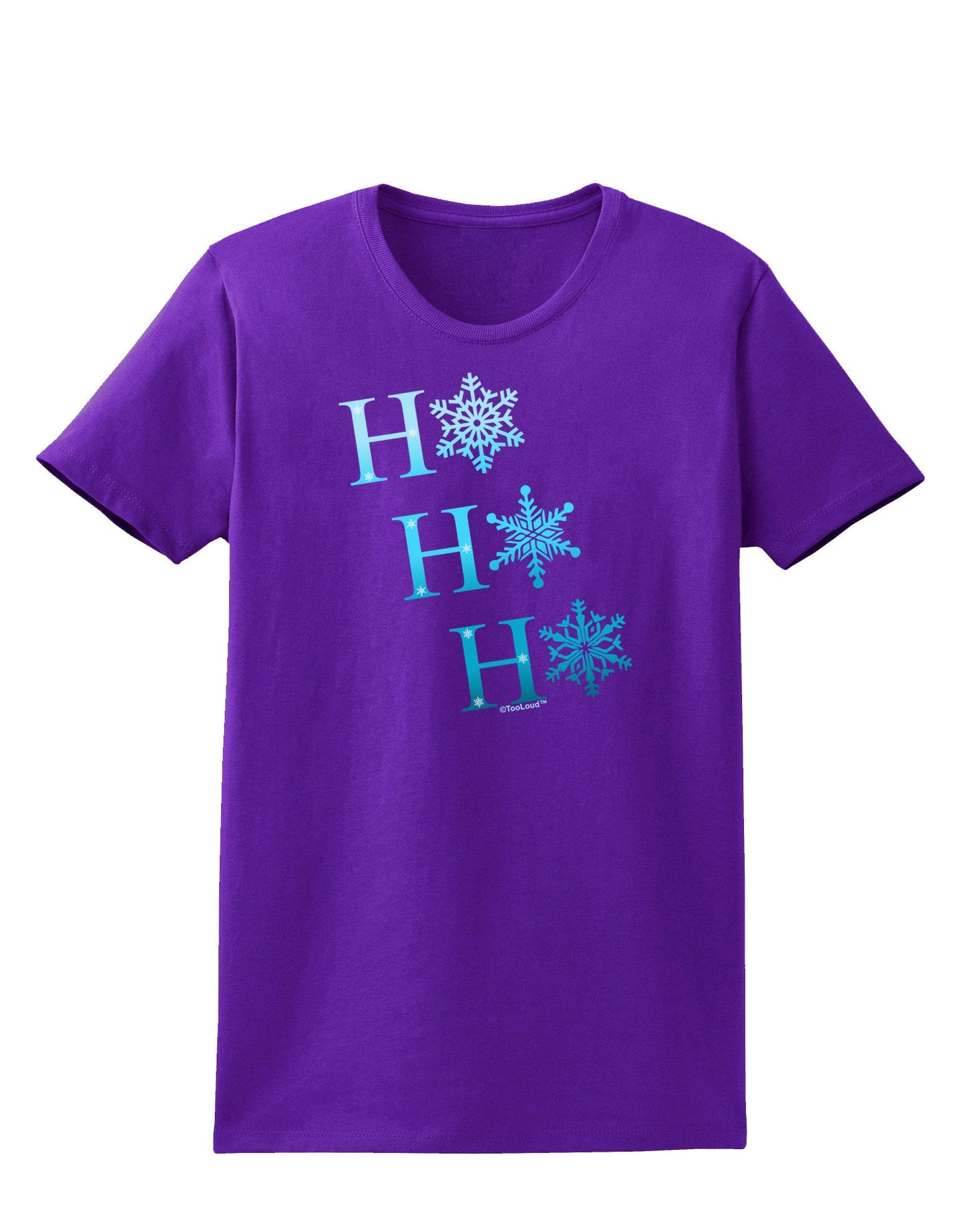 Ho Ho Ho Snowflakes Womens Dark T-Shirt-TooLoud-Purple-X-Small-Davson Sales