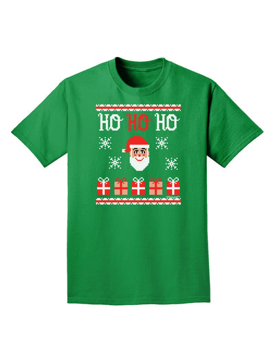 Ho Ho Ho Ugly Christmas Sweater Adult Dark T-Shirt-Mens T-Shirt-TooLoud-Kelly-Green-Small-Davson Sales