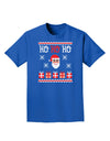 Ho Ho Ho Ugly Christmas Sweater Adult Dark T-Shirt-Mens T-Shirt-TooLoud-Royal-Blue-Small-Davson Sales