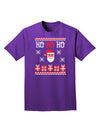 Ho Ho Ho Ugly Christmas Sweater Adult Dark T-Shirt-Mens T-Shirt-TooLoud-Purple-Small-Davson Sales