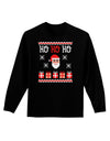 Ho Ho Ho Ugly Christmas Sweater Adult Long Sleeve Dark T-Shirt-TooLoud-Black-Small-Davson Sales