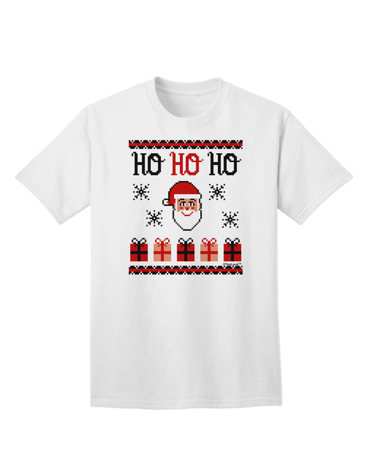 Ho Ho Ho Ugly Christmas Sweater Adult T-Shirt-Mens T-Shirt-TooLoud-White-Small-Davson Sales