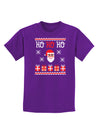 Ho Ho Ho Ugly Christmas Sweater Childrens Dark T-Shirt-Childrens T-Shirt-TooLoud-Purple-X-Small-Davson Sales
