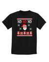 Ho Ho Ho Ugly Christmas Sweater Childrens Dark T-Shirt-Childrens T-Shirt-TooLoud-Black-X-Small-Davson Sales