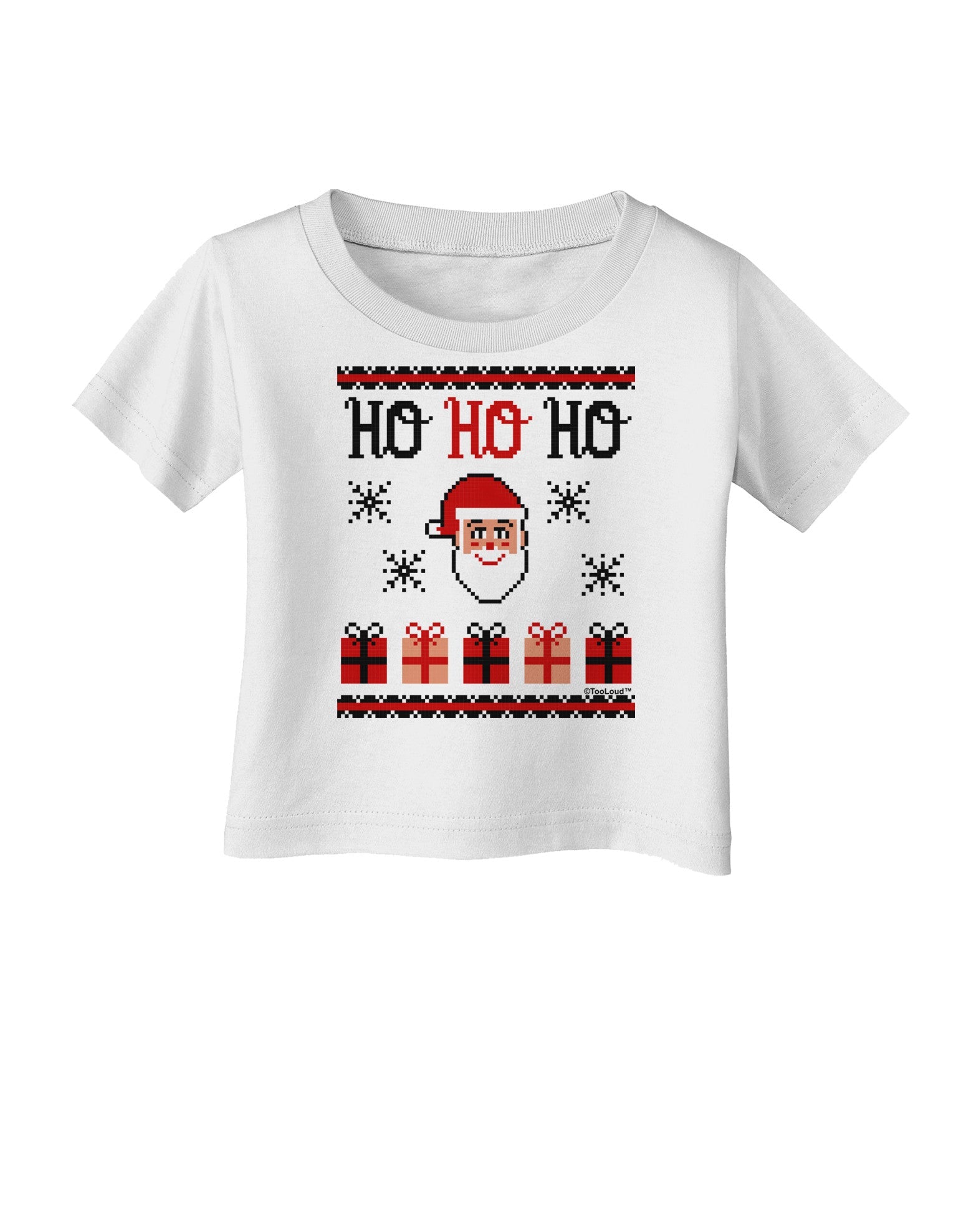 Ho Ho Ho Ugly Christmas Sweater Infant T-Shirt-Infant T-Shirt-TooLoud-White-06-Months-Davson Sales