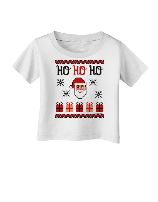Ho Ho Ho Ugly Christmas Sweater Infant T-Shirt-Infant T-Shirt-TooLoud-White-06-Months-Davson Sales