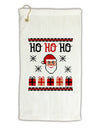 Ho Ho Ho Ugly Christmas Sweater Micro Terry Gromet Golf Towel 16 x 25 inch-Golf Towel-TooLoud-White-Davson Sales