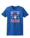 Ho Ho Ho Ugly Christmas Sweater Womens Dark T-Shirt-TooLoud-Royal-Blue-X-Small-Davson Sales