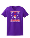 Ho Ho Ho Ugly Christmas Sweater Womens Dark T-Shirt-TooLoud-Purple-X-Small-Davson Sales