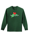 Holly Seasons Greetings Text Adult Long Sleeve Dark T-Shirt by TooLoud-TooLoud-Dark-Green-Small-Davson Sales