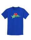 Holly Seasons Greetings Text Childrens Dark T-Shirt by TooLoud-Childrens T-Shirt-TooLoud-Royal-Blue-X-Small-Davson Sales