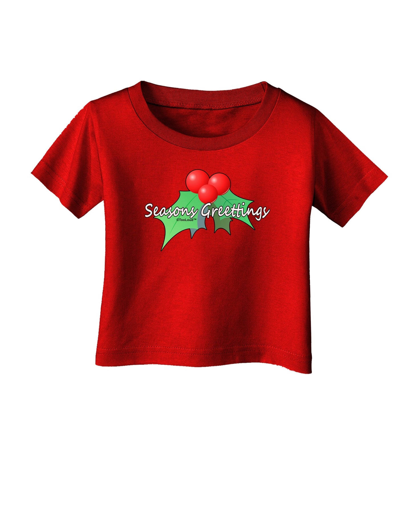 Holly Seasons Greetings Text Infant T-Shirt Dark by TooLoud-Infant T-Shirt-TooLoud-Clover-Green-06-Months-Davson Sales