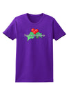 Holly Seasons Greetings Text Womens Dark T-Shirt by TooLoud-Womens T-Shirt-TooLoud-Purple-X-Small-Davson Sales