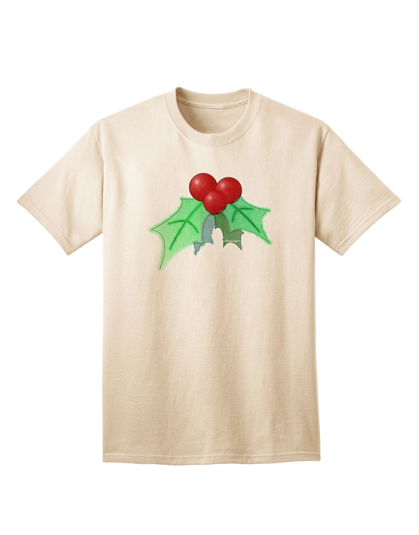 Holly Watercolor Adult T-Shirt-unisex t-shirt-TooLoud-Natural-Small-Davson Sales