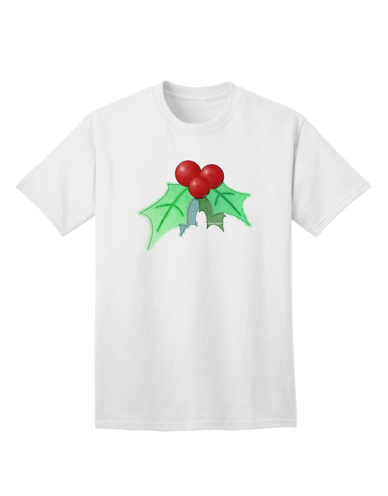 Holly Watercolor Adult T-Shirt-unisex t-shirt-TooLoud-White-Small-Davson Sales