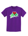 Holly Watercolor Childrens Dark T-Shirt-Childrens T-Shirt-TooLoud-Purple-X-Small-Davson Sales