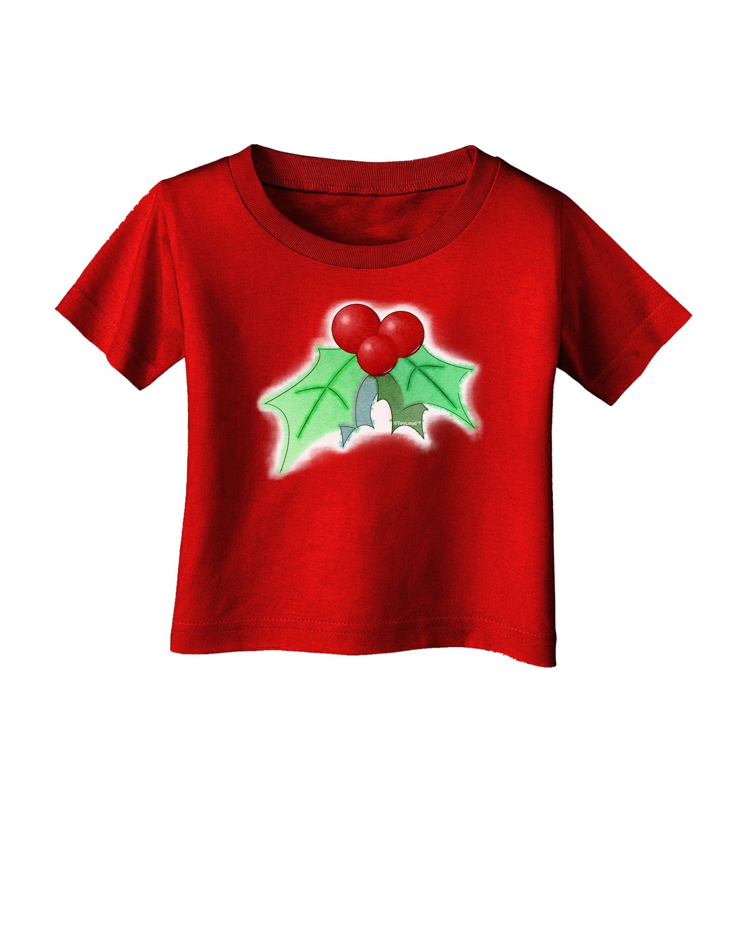 Holly Watercolor Infant T-Shirt Dark-Infant T-Shirt-TooLoud-Red-06-Months-Davson Sales