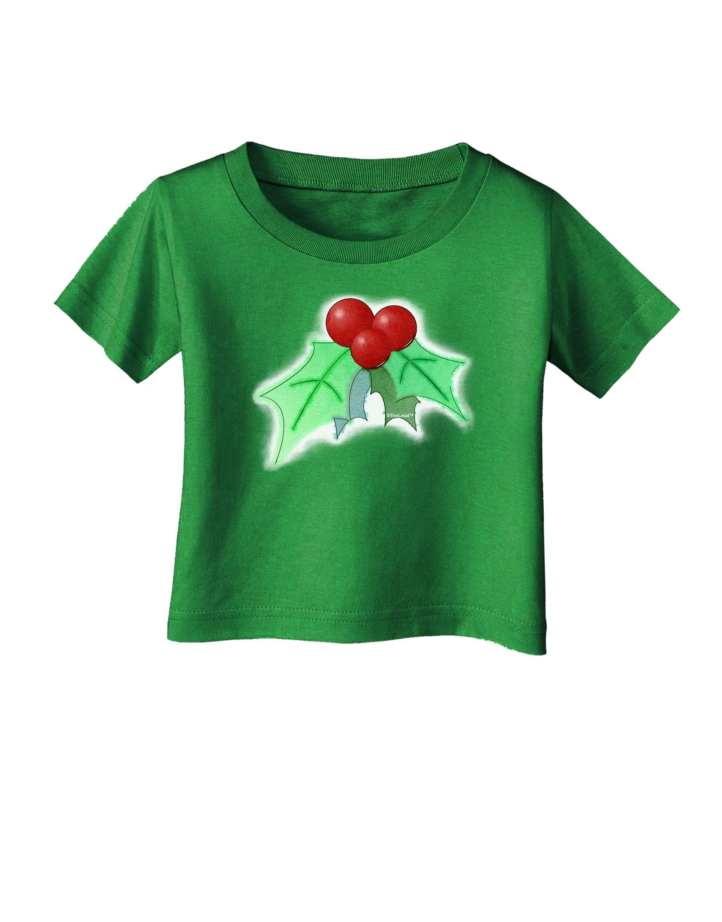 Holly Watercolor Infant T-Shirt Dark-Infant T-Shirt-TooLoud-Clover-Green-06-Months-Davson Sales