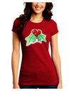 Holly Watercolor Juniors Petite Crew Dark T-Shirt-T-Shirts Juniors Tops-TooLoud-Red-Juniors Fitted Small-Davson Sales