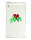 Holly Watercolor Micro Terry Gromet Golf Towel 11&#x22;x19-Golf Towel-TooLoud-White-Davson Sales