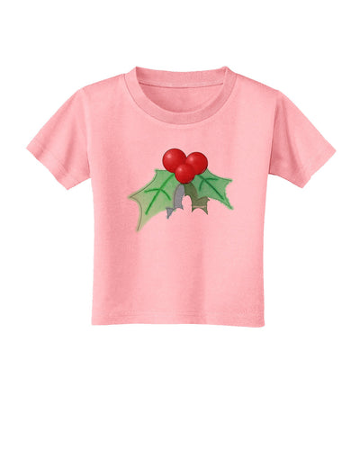 Holly Watercolor Toddler T-Shirt-Toddler T-Shirt-TooLoud-Candy-Pink-2T-Davson Sales