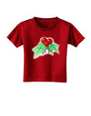 Holly Watercolor Toddler T-Shirt Dark-Toddler T-Shirt-TooLoud-Red-2T-Davson Sales