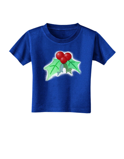 Holly Watercolor Toddler T-Shirt Dark-Toddler T-Shirt-TooLoud-Royal-Blue-2T-Davson Sales