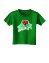 Holly Watercolor Toddler T-Shirt Dark-Toddler T-Shirt-TooLoud-Clover-Green-2T-Davson Sales