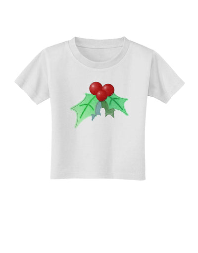 Holly Watercolor Toddler T-Shirt-Toddler T-Shirt-TooLoud-White-2T-Davson Sales