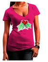 Holly Watercolor Womens V-Neck Dark T-Shirt-Womens V-Neck T-Shirts-TooLoud-Hot-Pink-Juniors Fitted Small-Davson Sales