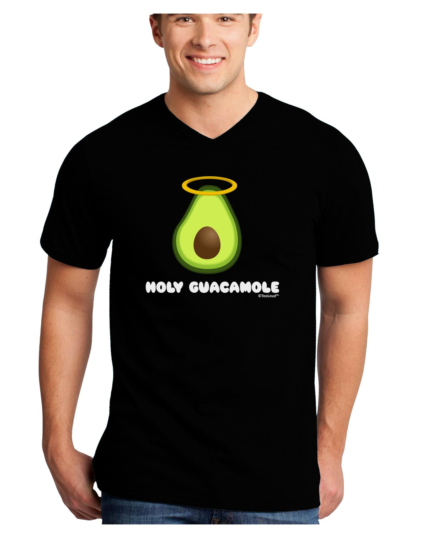 Holy Guacamole Design Adult Dark V-Neck T-Shirt by TooLoud-Mens V-Neck T-Shirt-TooLoud-Black-Small-Davson Sales