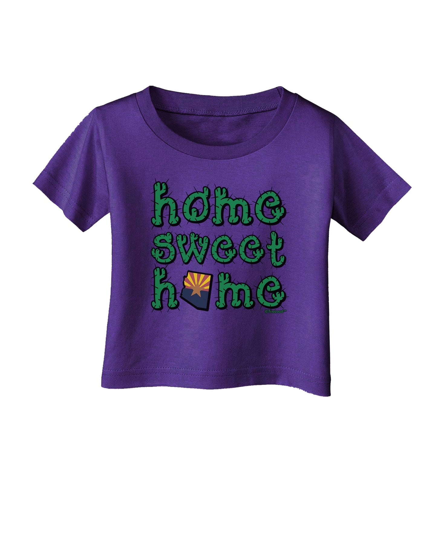 Home Sweet Home - Arizona - Cactus and State Flag Infant T-Shirt Dark by TooLoud-Infant T-Shirt-TooLoud-Purple-06-Months-Davson Sales