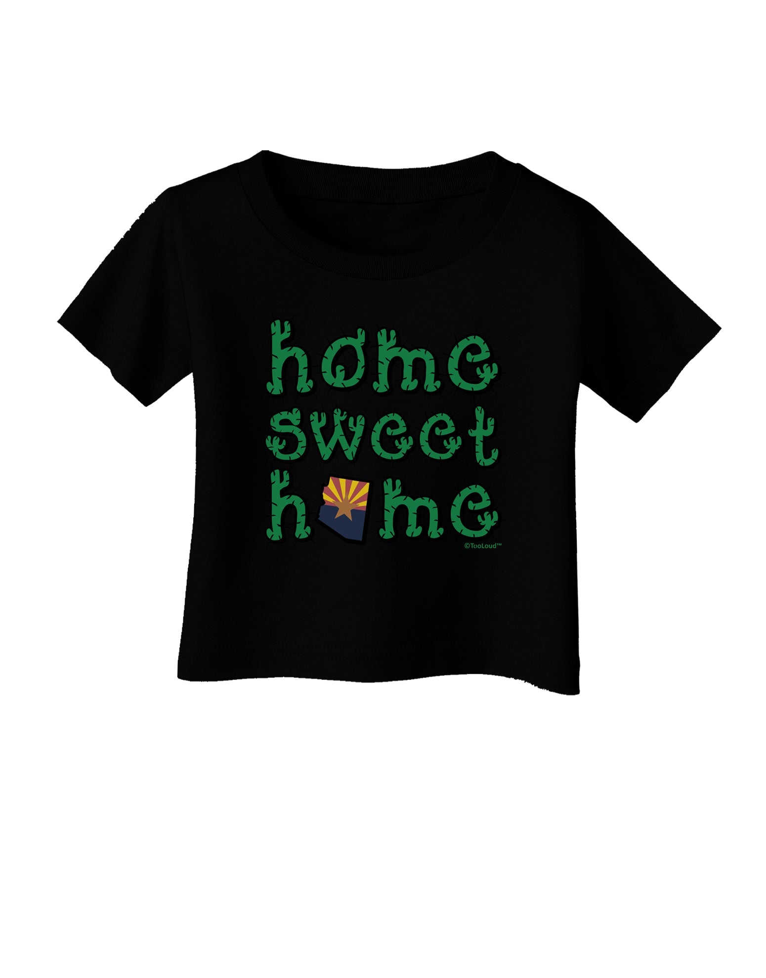 Home Sweet Home - Arizona - Cactus and State Flag Infant T-Shirt Dark by TooLoud-Infant T-Shirt-TooLoud-Black-06-Months-Davson Sales
