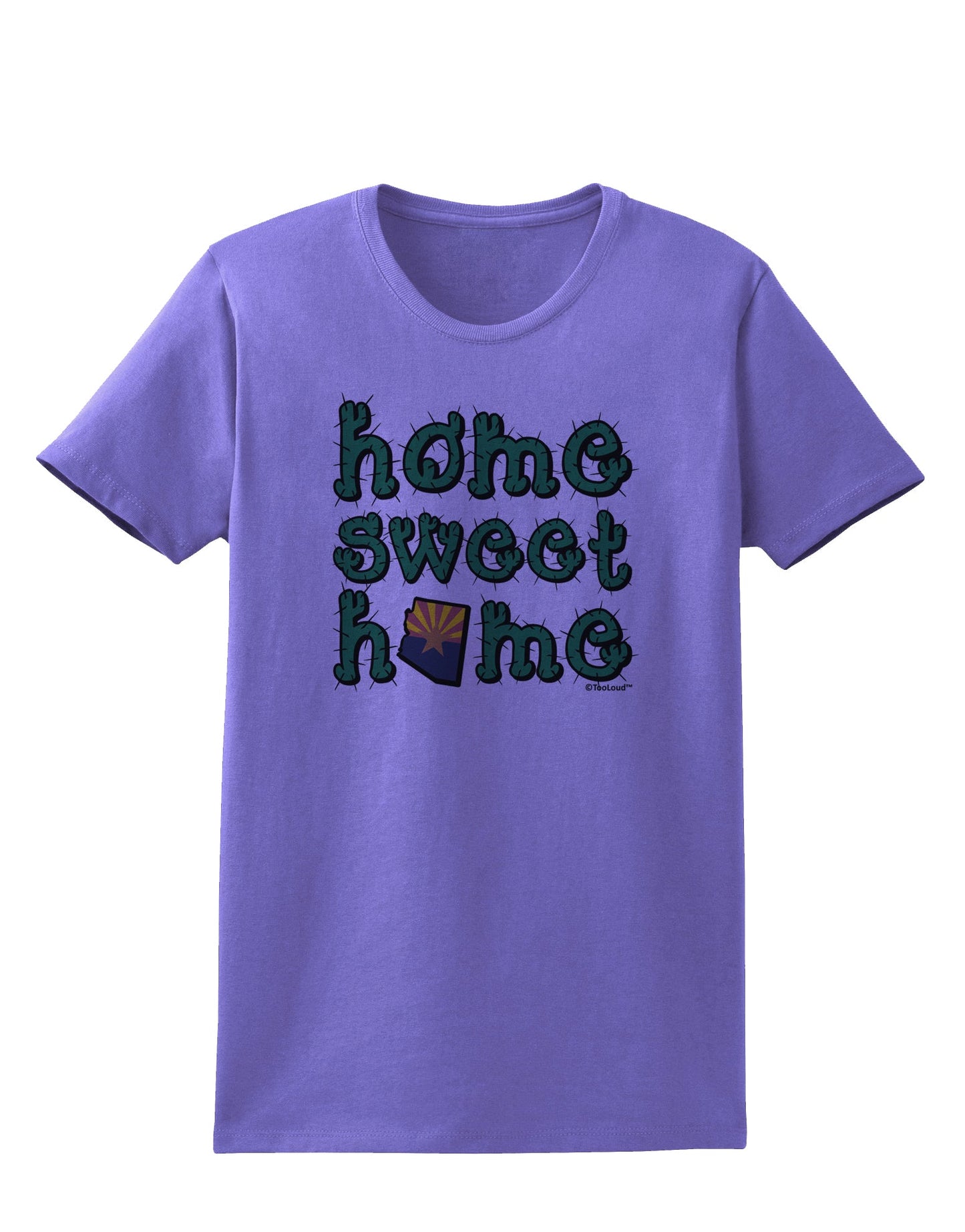 Home Sweet Home - Arizona - Cactus and State Flag Womens T-Shirt by TooLoud-Womens T-Shirt-TooLoud-Violet-X-Small-Davson Sales