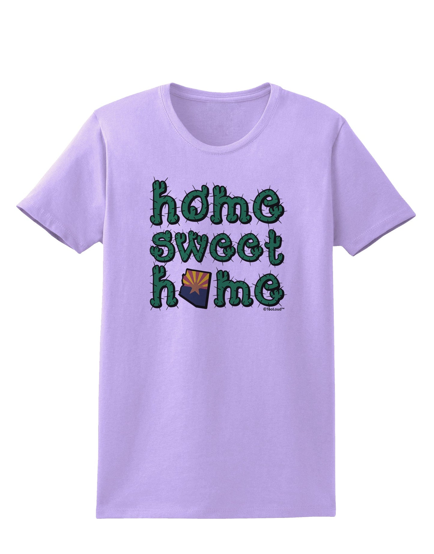Home Sweet Home - Arizona - Cactus and State Flag Womens T-Shirt by TooLoud-Womens T-Shirt-TooLoud-Lavender-X-Small-Davson Sales