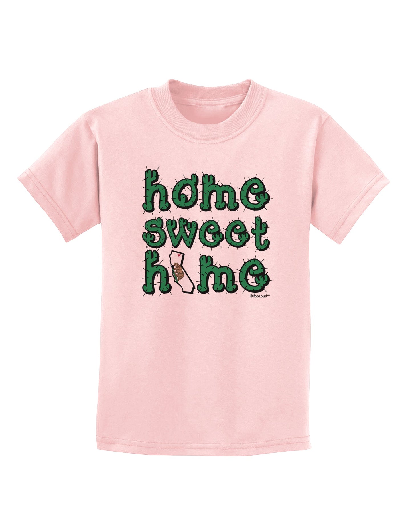 Home Sweet Home - California - Cactus and State Flag Childrens T-Shirt by TooLoud-Childrens T-Shirt-TooLoud-PalePink-X-Small-Davson Sales