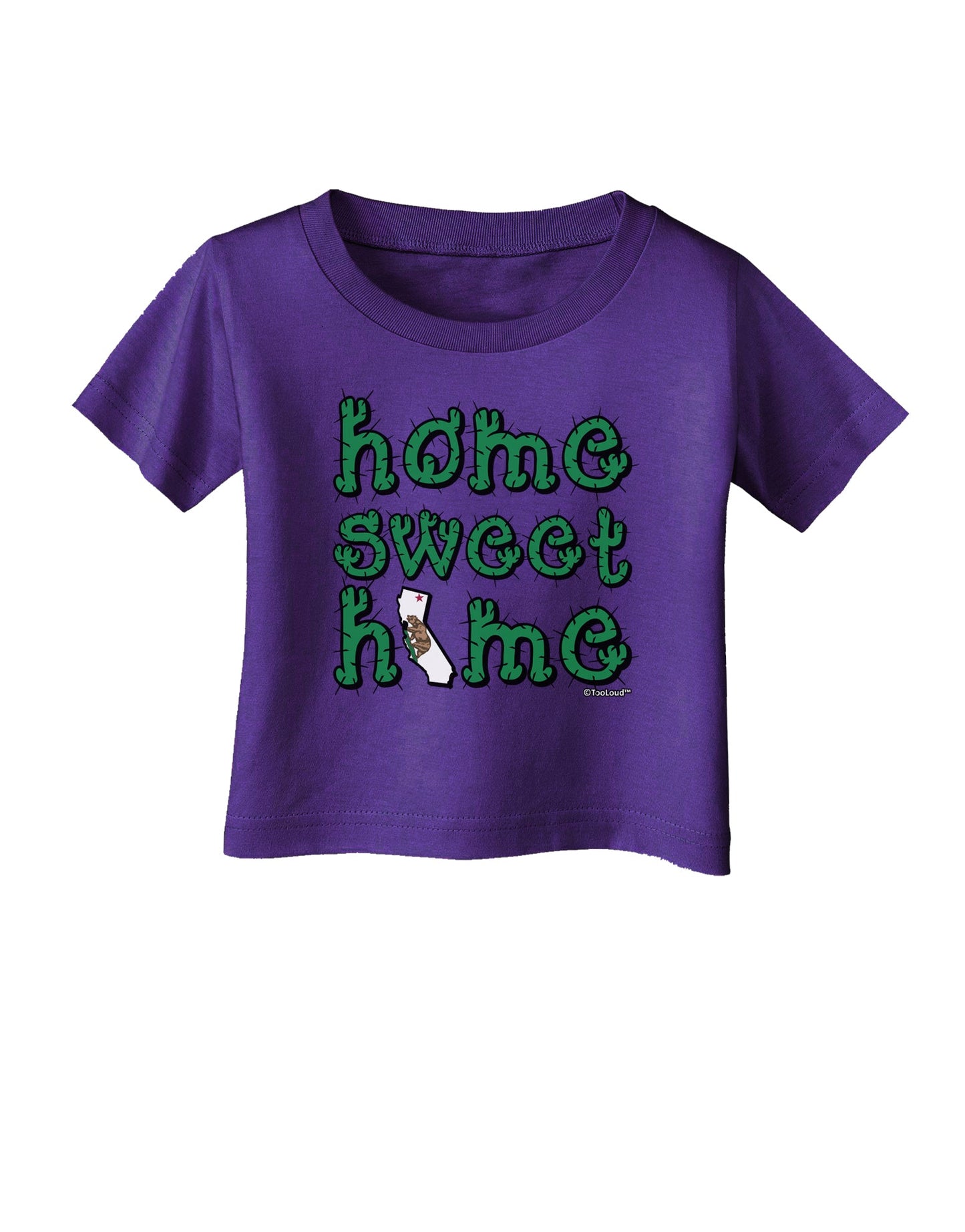 Home Sweet Home - California - Cactus and State Flag Infant T-Shirt Dark by TooLoud-Infant T-Shirt-TooLoud-Purple-06-Months-Davson Sales