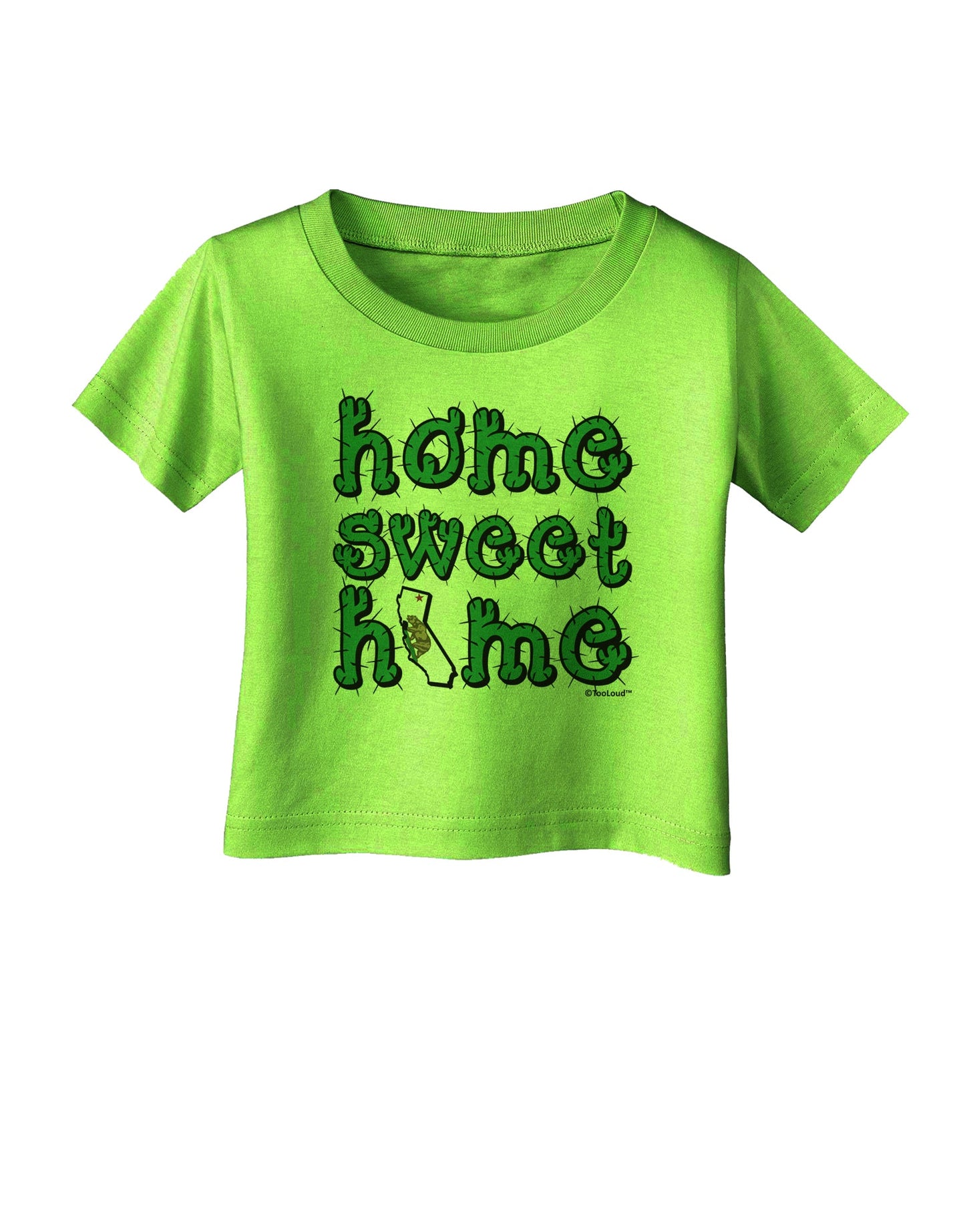 Home Sweet Home - California - Cactus and State Flag Infant T-Shirt by TooLoud-Infant T-Shirt-TooLoud-Lime-Green-06-Months-Davson Sales