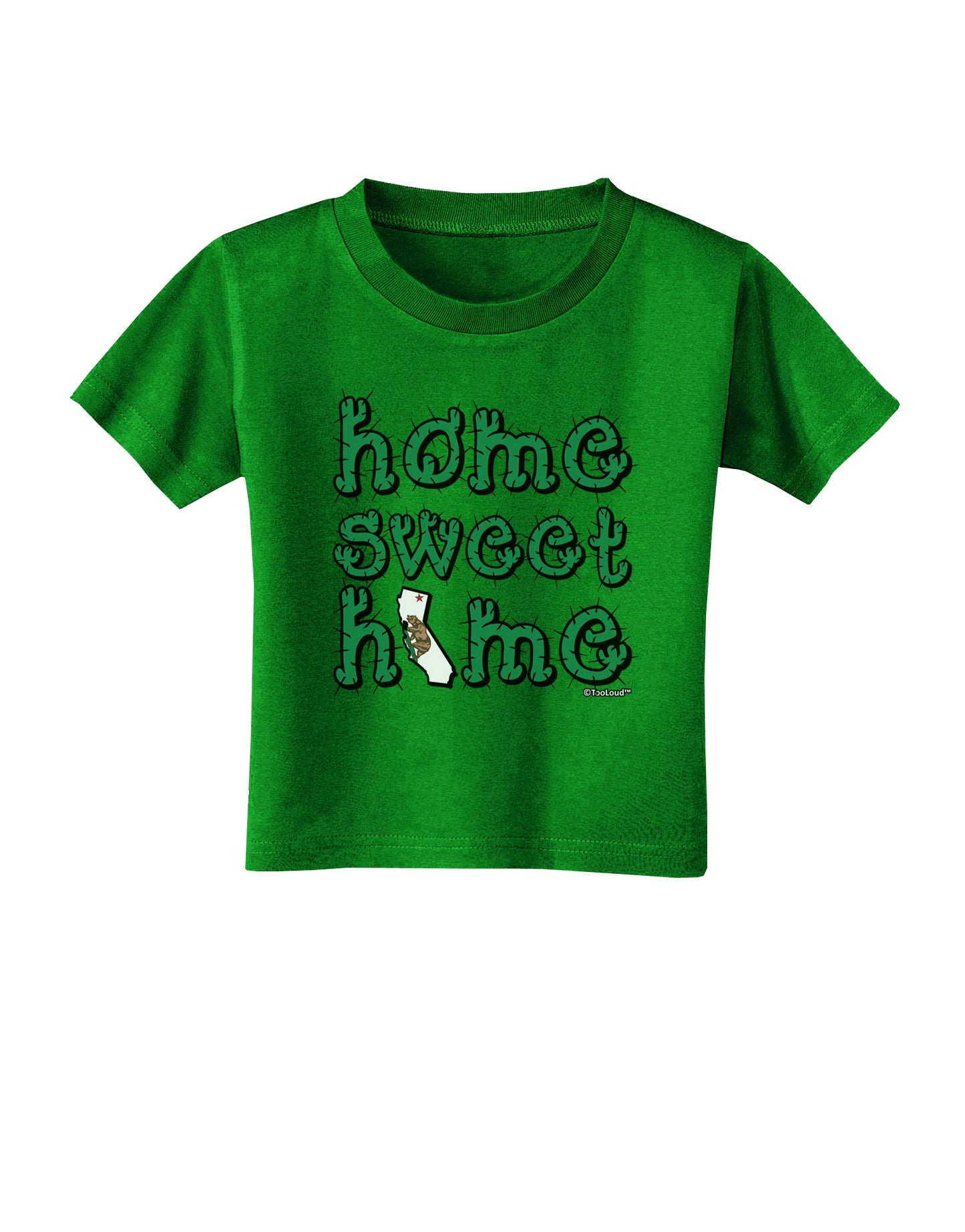 Home Sweet Home - California - Cactus and State Flag Toddler T-Shirt Dark by TooLoud-TooLoud-Clover-Green-2T-Davson Sales
