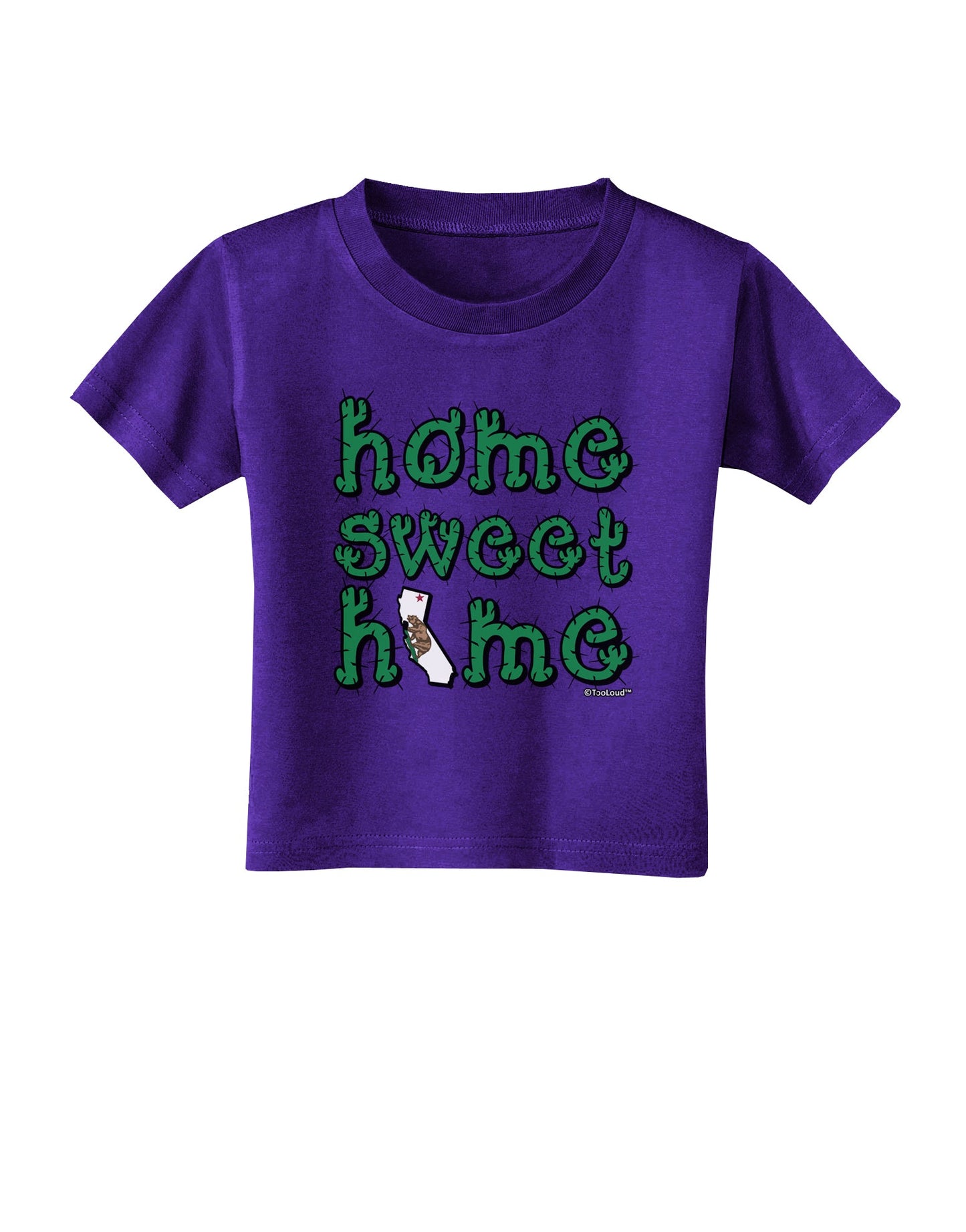Home Sweet Home - California - Cactus and State Flag Toddler T-Shirt Dark by TooLoud-TooLoud-Purple-2T-Davson Sales