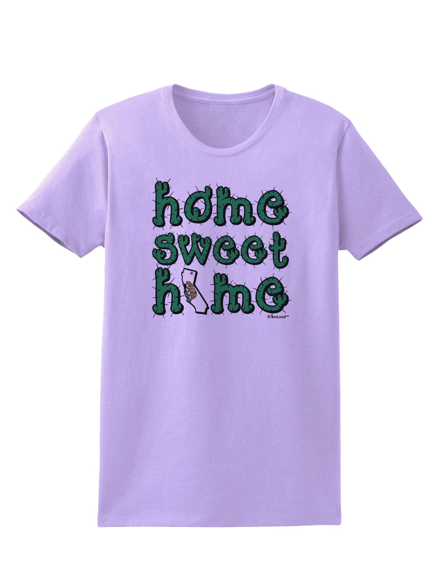 Home Sweet Home - California - Cactus and State Flag Womens T-Shirt by TooLoud-Womens T-Shirt-TooLoud-Lavender-X-Small-Davson Sales
