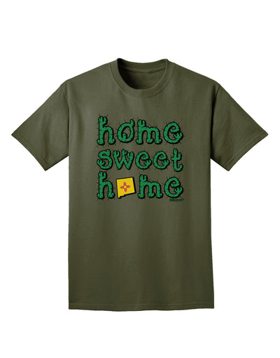 Home Sweet Home - New Mexico - Cactus and State Flag Adult Dark T-Shirt by TooLoud-Mens T-Shirt-TooLoud-Military-Green-Small-Davson Sales